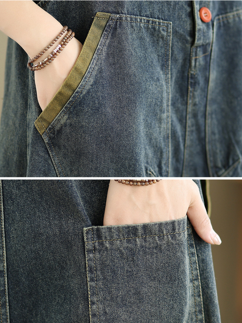 Women's Sleeveless Summer Cool Baggy Dungarees