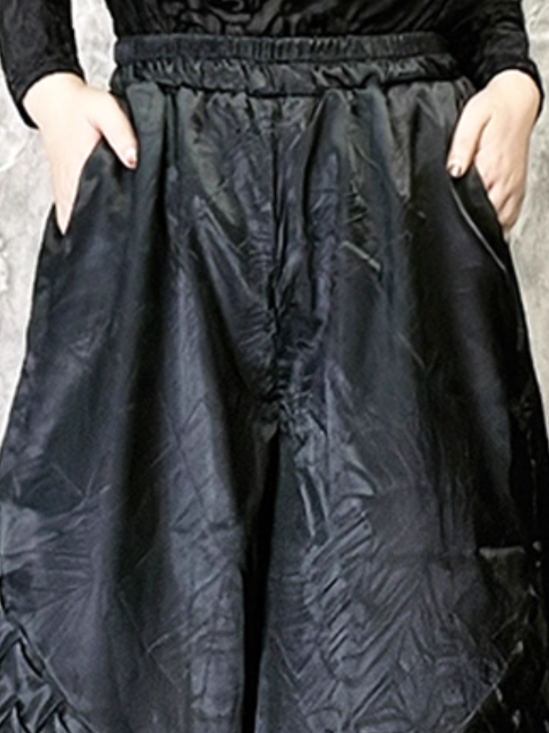 Women’s Daily Wear Soft Knit Embroidery Loose Bottom