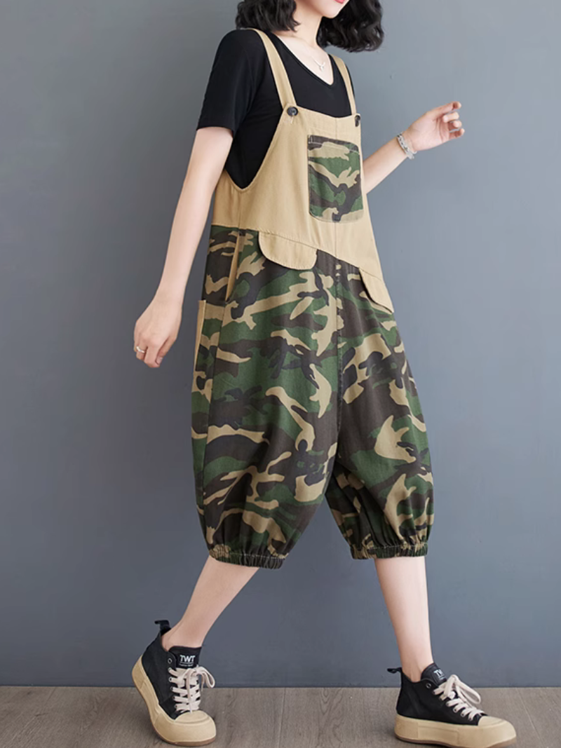 Women's  Fashionable Cropped Pants Summer Denim Dungarees