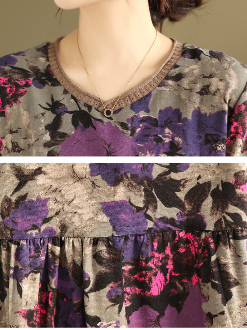Women's Stylish and Comfortable Flower Printed Smock dress