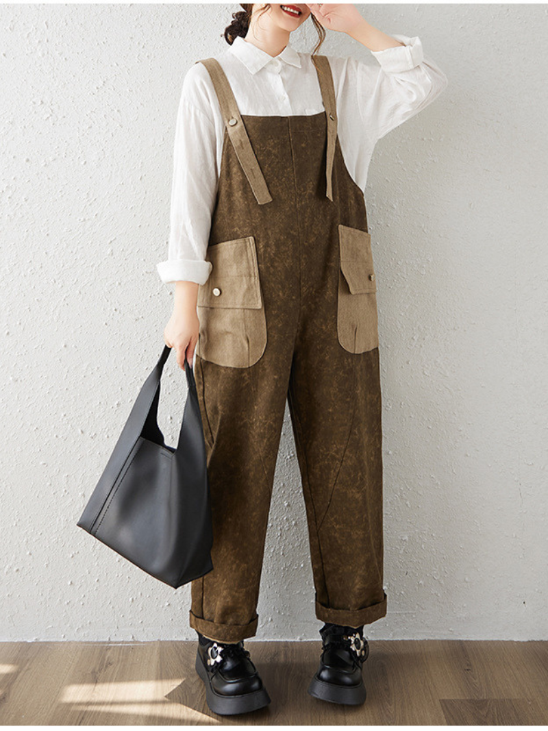 Women's Summer Soft Loose Large Pocket Overalls Dungarees