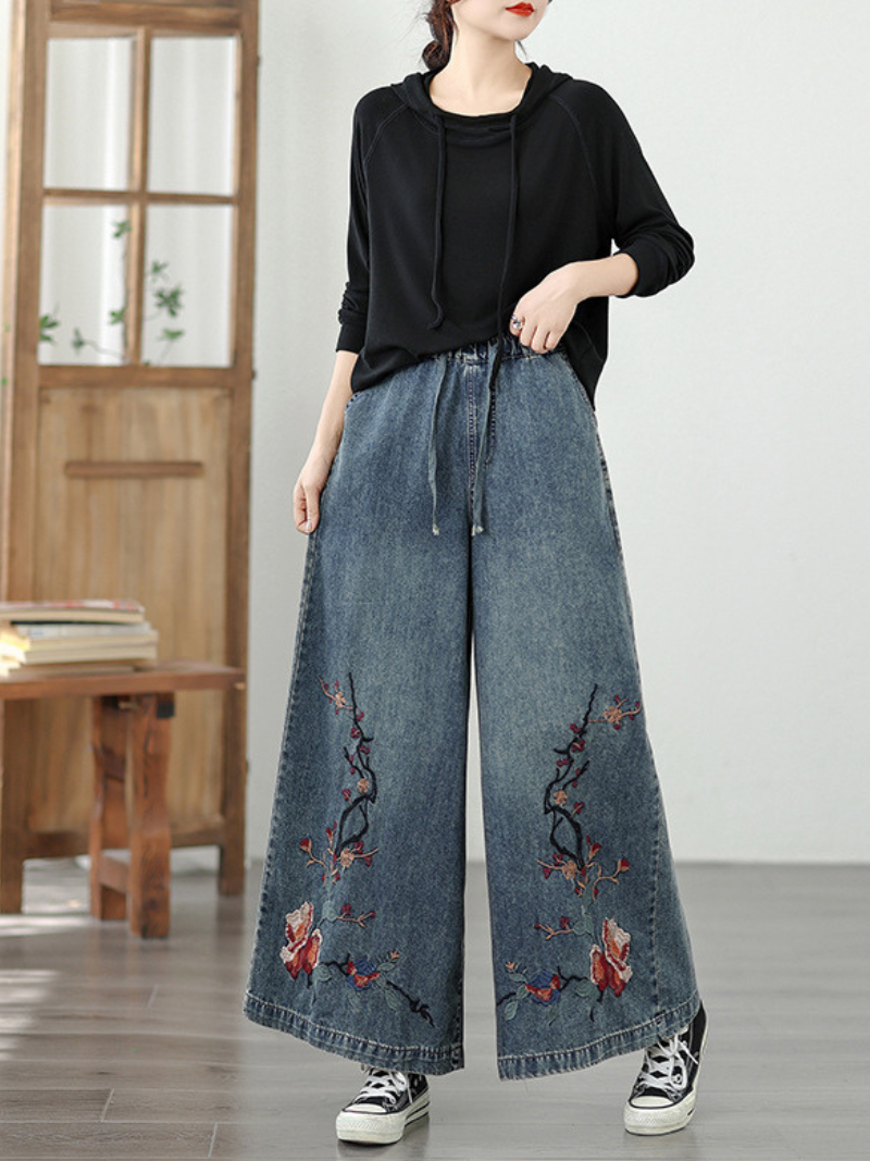 Women's Summer Soft and Comfortable Embroidery Loose Bottom