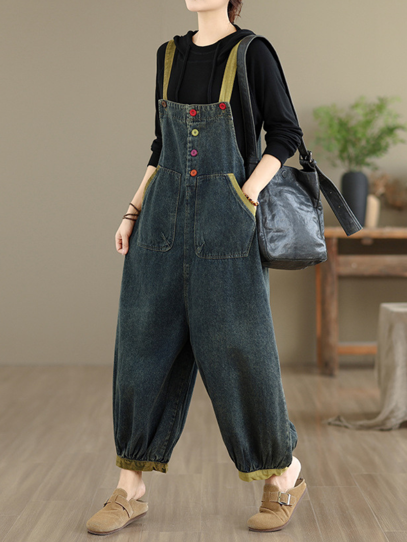 Women's Sleeveless Summer Cool Baggy Dungarees