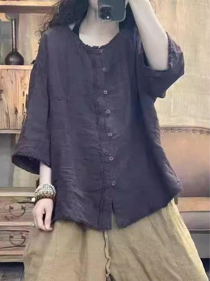 Women's  Coffee  Crew Neck Top