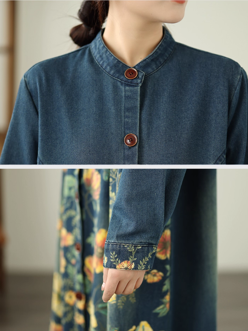 Women's Summer Patchwork Printed Casual Loose  Flower Coat