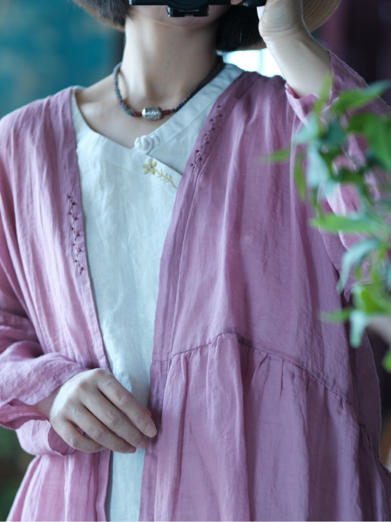 Women's Summer Beautiful & Comfy Printed  Loose Cardigan Dress