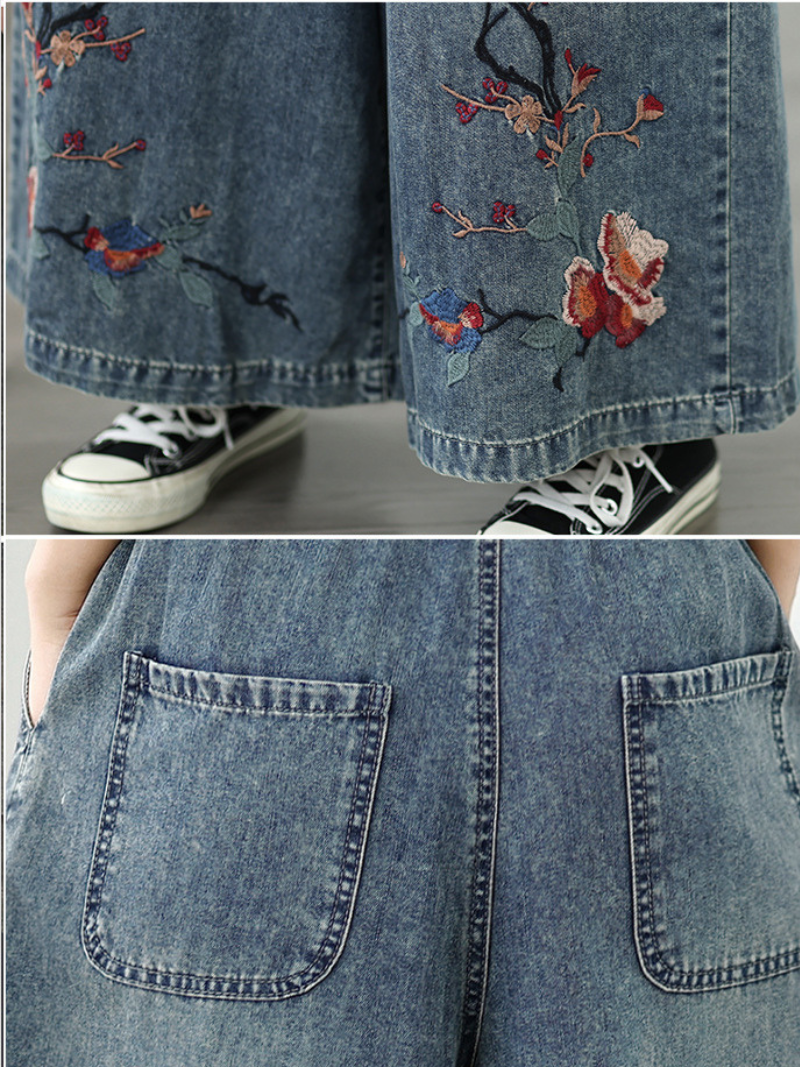 Women's Summer Soft and Comfortable Embroidery Loose Bottom