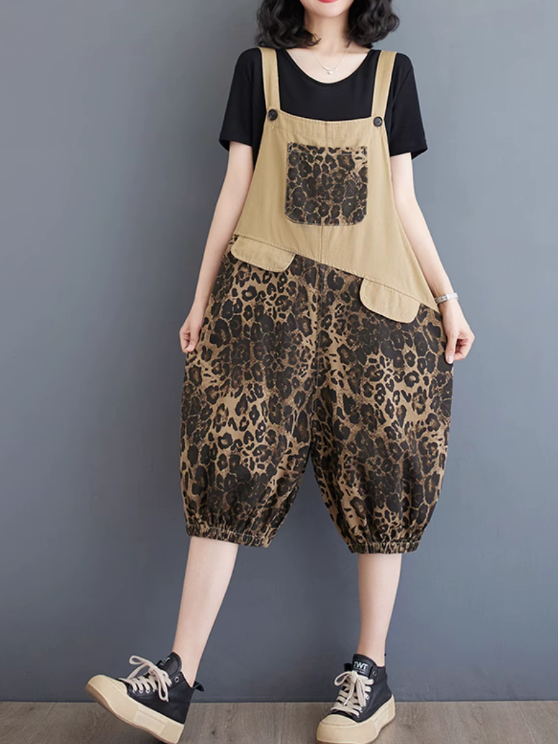 Women's  Fashionable Cropped Pants Summer Denim Dungarees