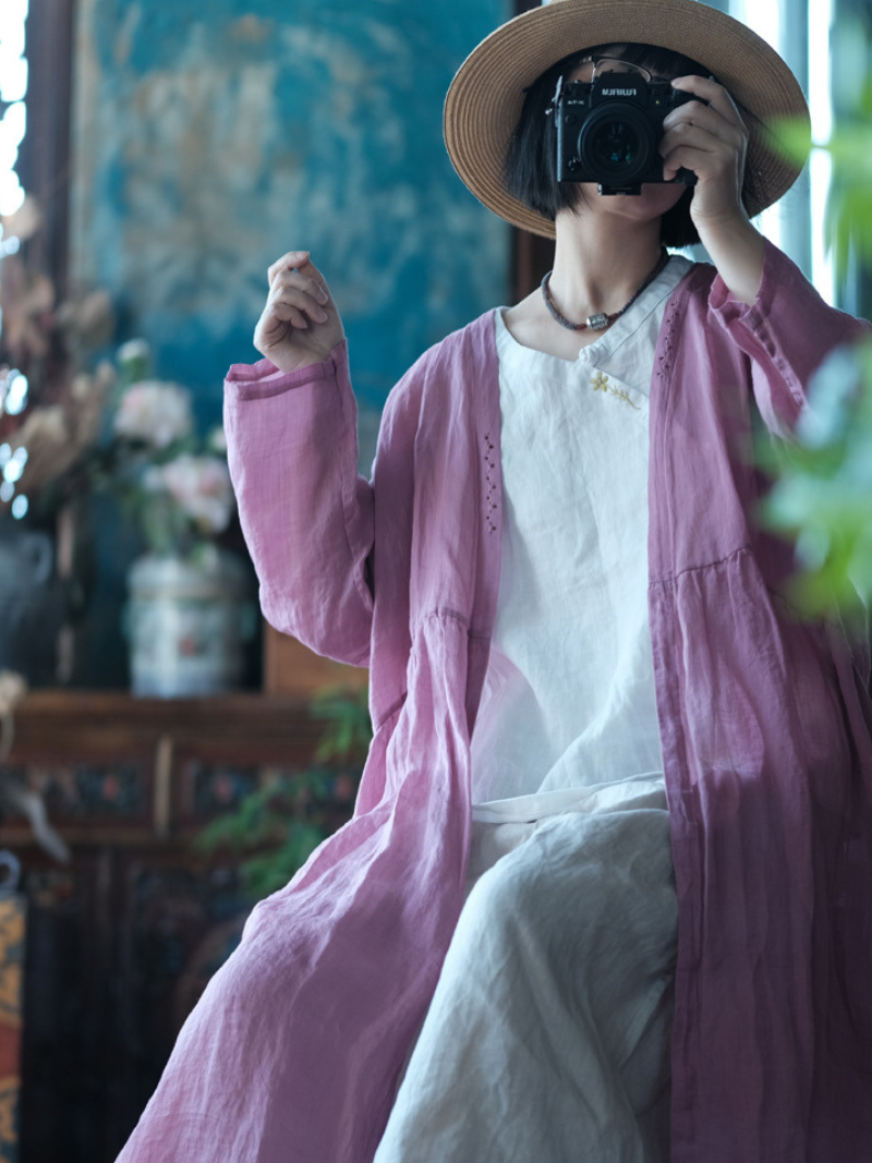 Women's Summer Beautiful & Comfy Printed  Loose Cardigan Dress