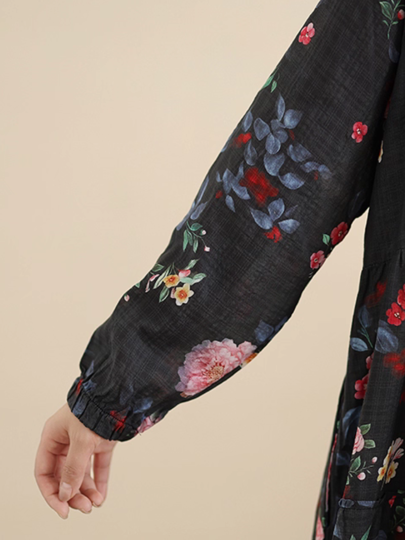 Boho Floral Beach Smock Dress for Summer Comfort