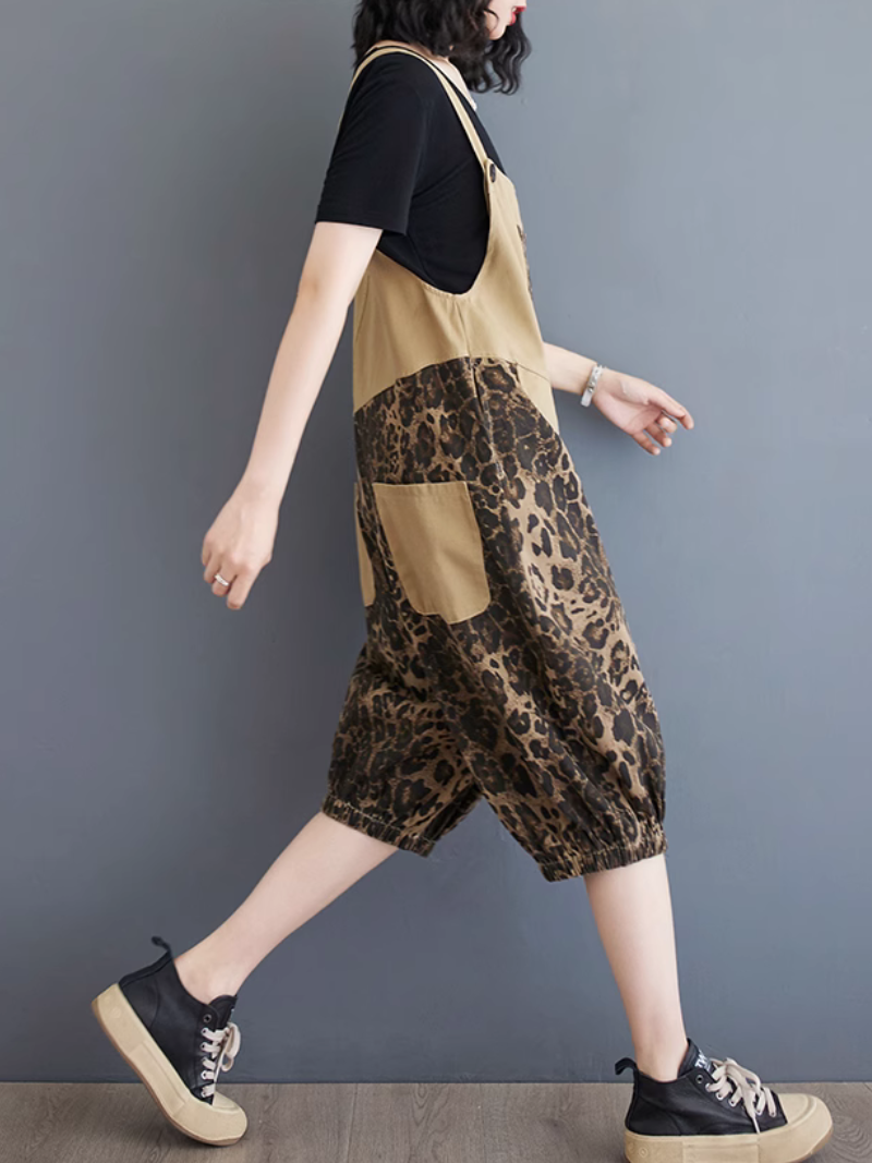 Women's  Fashionable Cropped Pants Summer Denim Dungarees