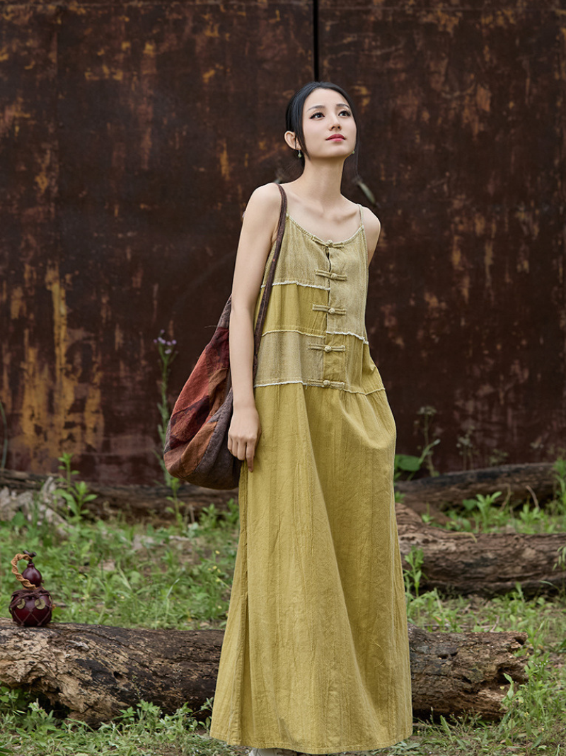 Women Beautiful yellow a-line dress  