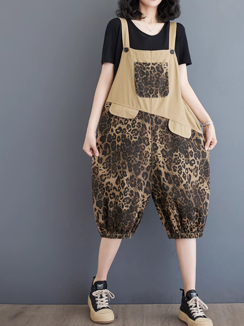 Women's  Fashionable Cropped Pants Summer Denim Dungarees