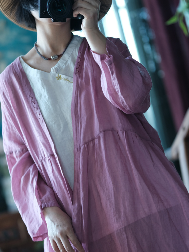 Women's Summer Beautiful & Comfy Printed  Loose Cardigan Dress