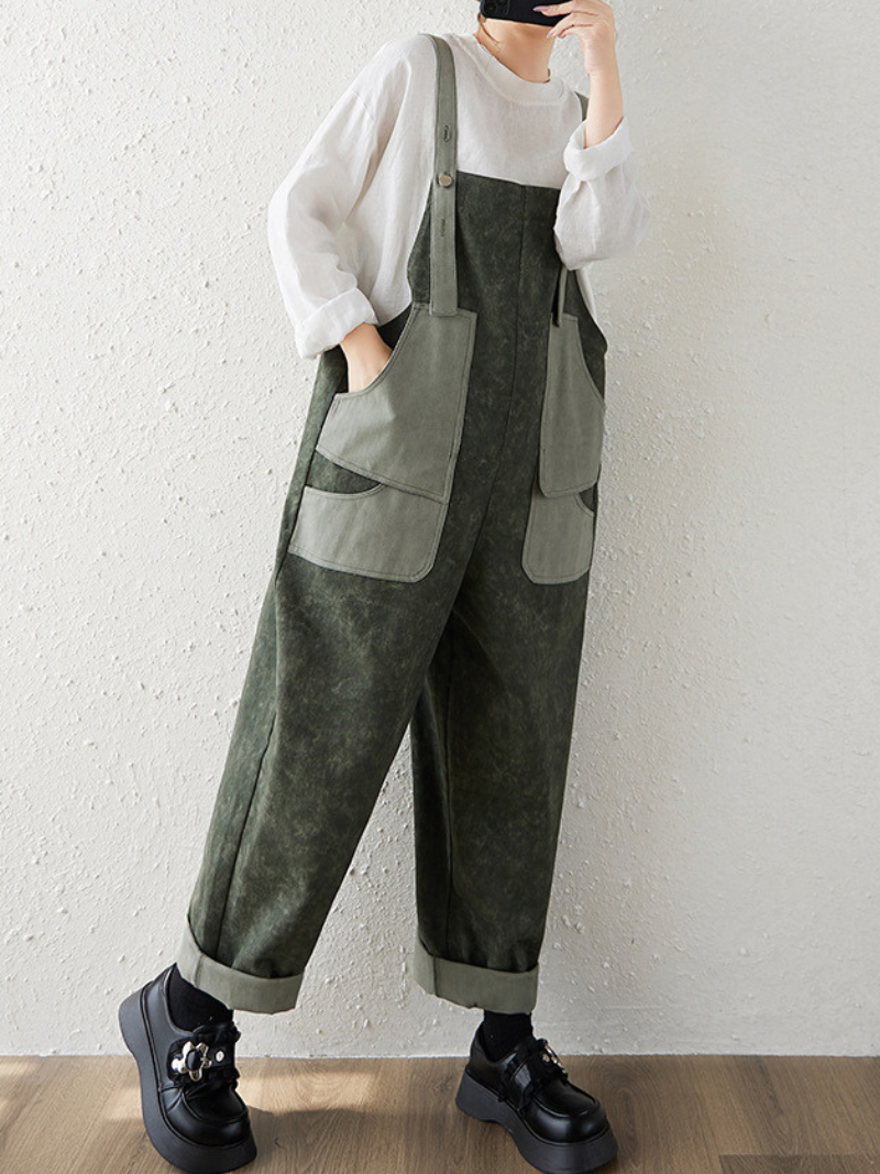 Women's  Summer Weekend Wear Loose Large Pocket Dungarees